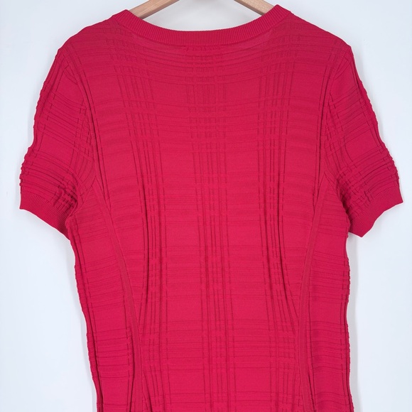 Kate Spade New York Red Knit Textured Fit & Flare Midi Dress - Picture 5 of 11